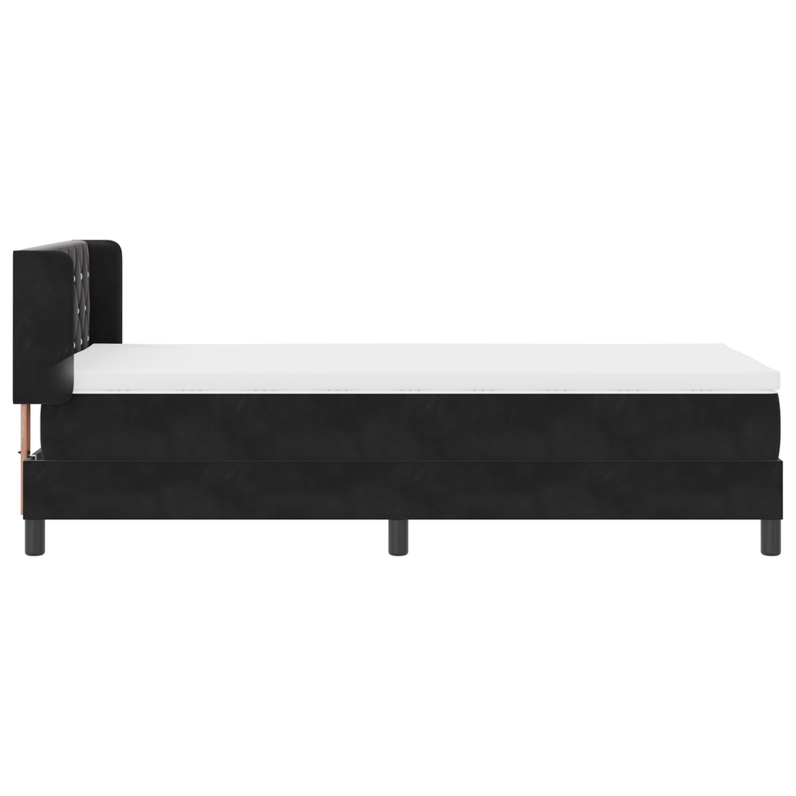 Boxspringbed met matras fluweel zwart 100x200 cm