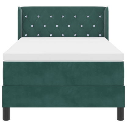 Boxspringbed met Matras Donkergroen 100x200 cm Fluweel