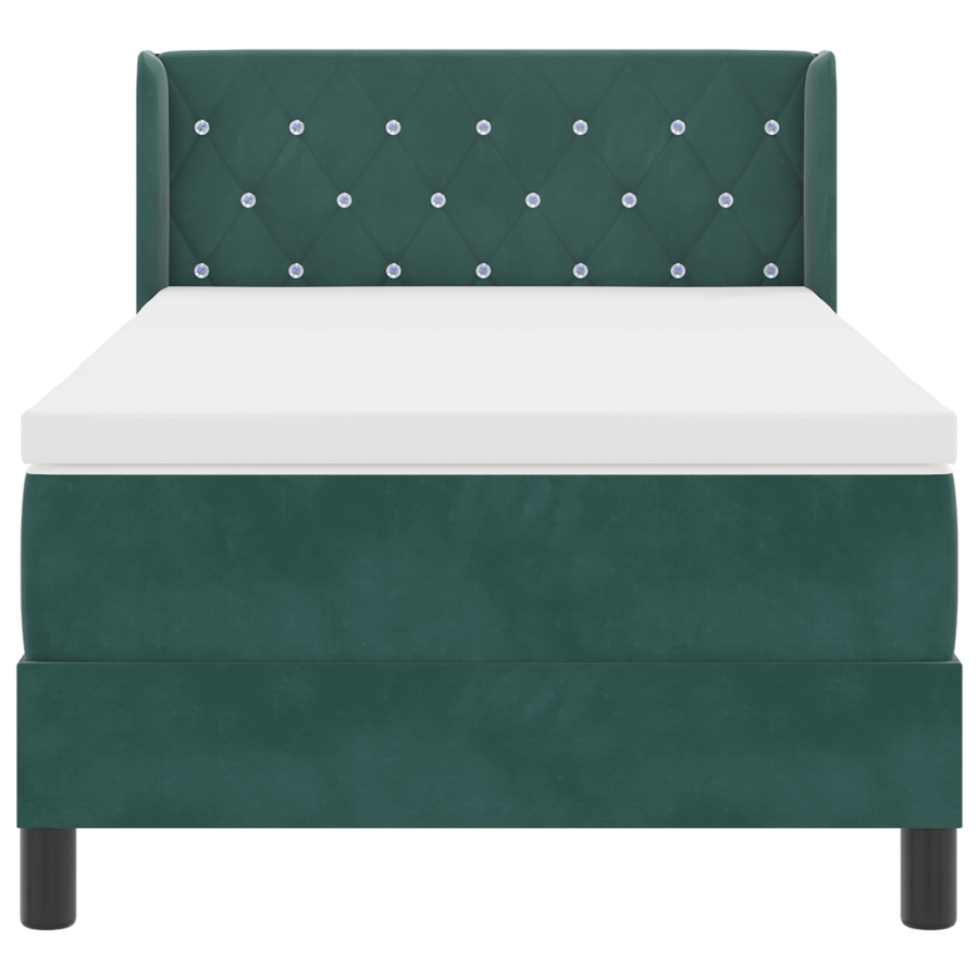 Boxspringbed met Matras Donkergroen 100x200 cm Fluweel