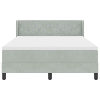 Boxspringbed met matras lichtgrijs 140x190 cm