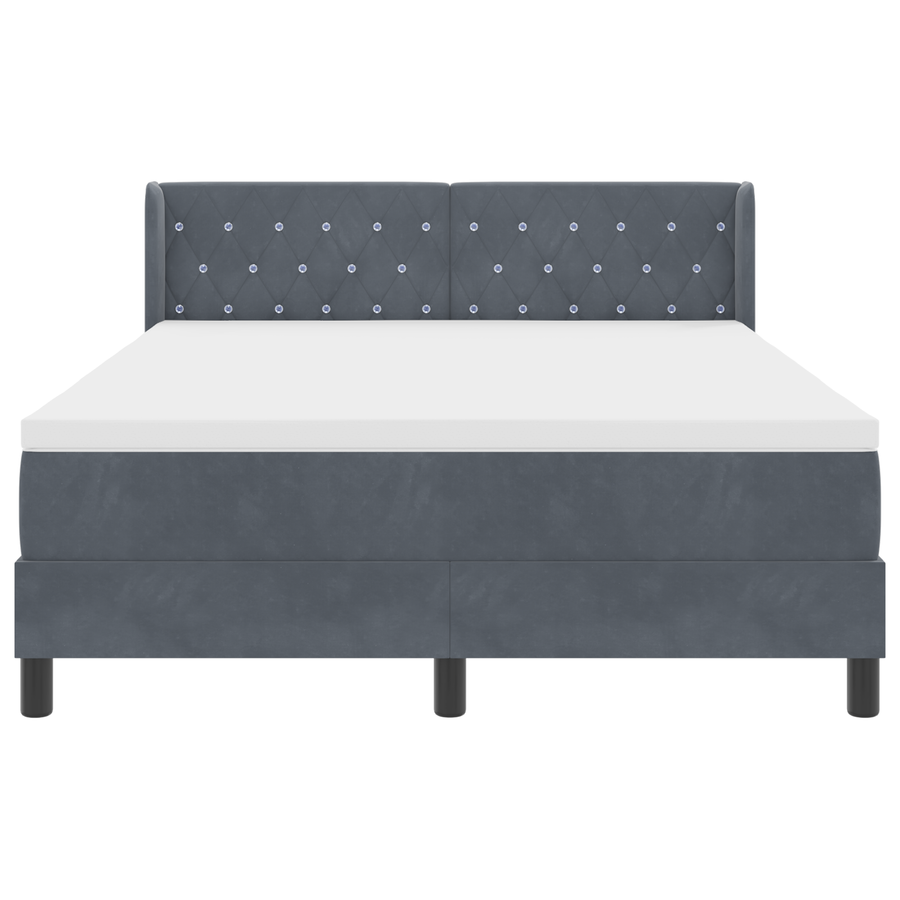 Boxspringbed met matras fluweel donkergrijs 140x190 cm