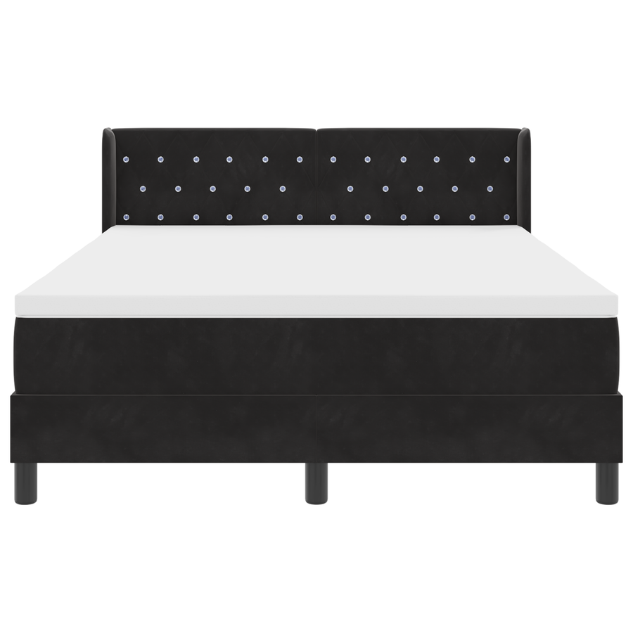 Boxspringbed met matras fluweel zwart 140x190 cm