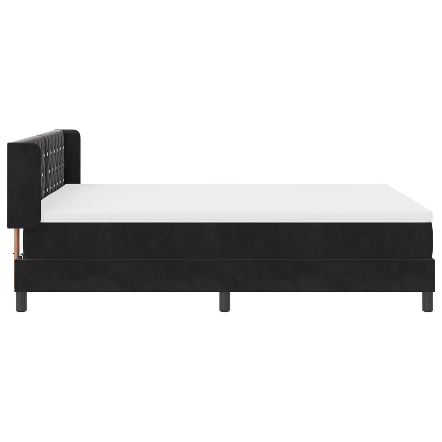 Boxspringbed met matras fluweel zwart 140x190 cm