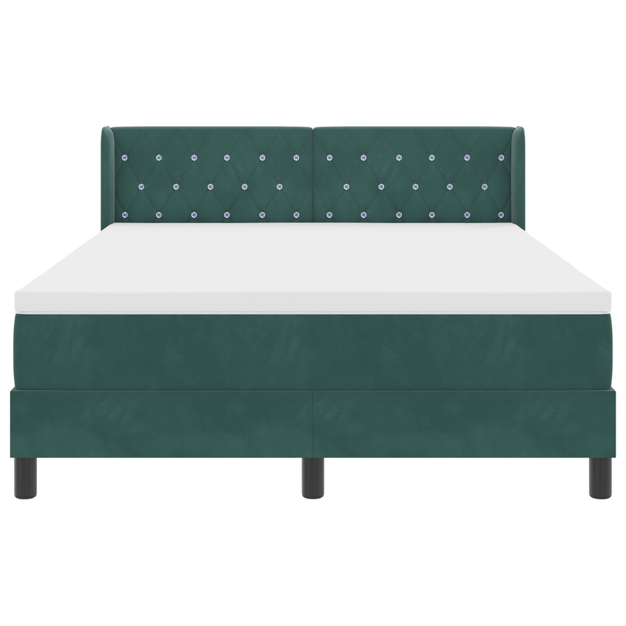 Boxspringbed met matras fluweel donkergroen 140x190 cm