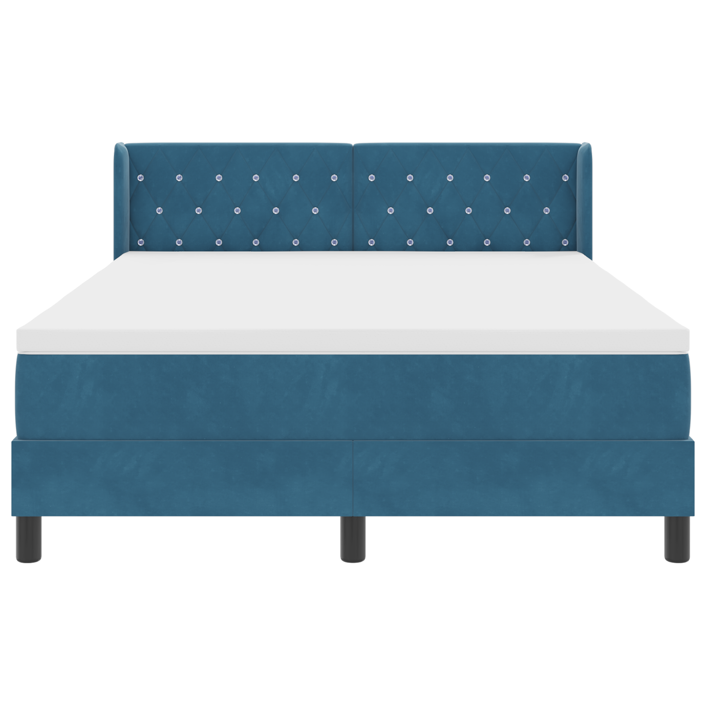Boxspringbed met matras fluweel donkerblauw 140x190 cm