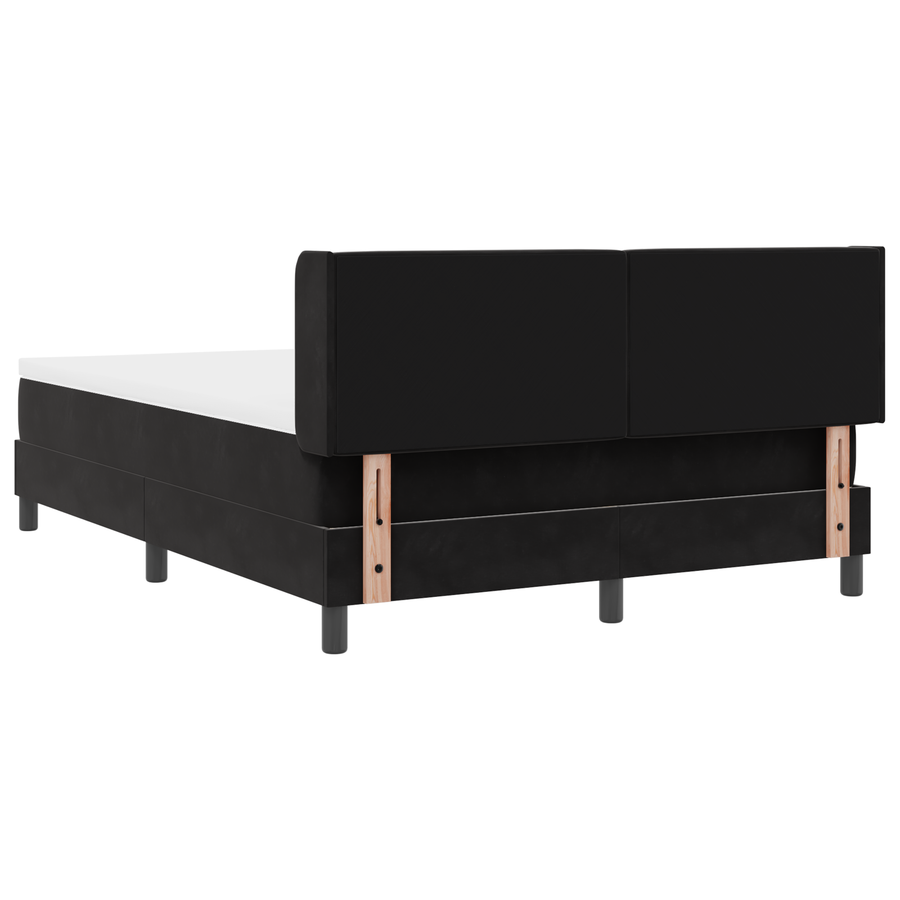 Boxspringbed met matras fluweel zwart 140x200 cm