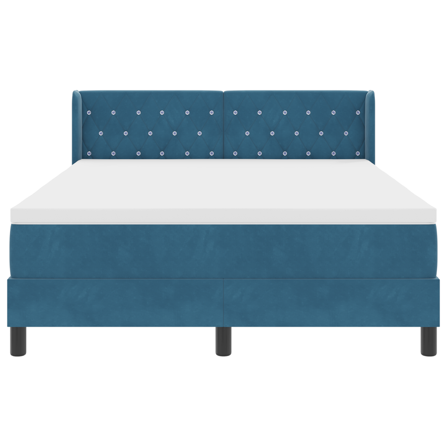 Boxspringbed met matras fluweel donkerblauw 160x200 cm