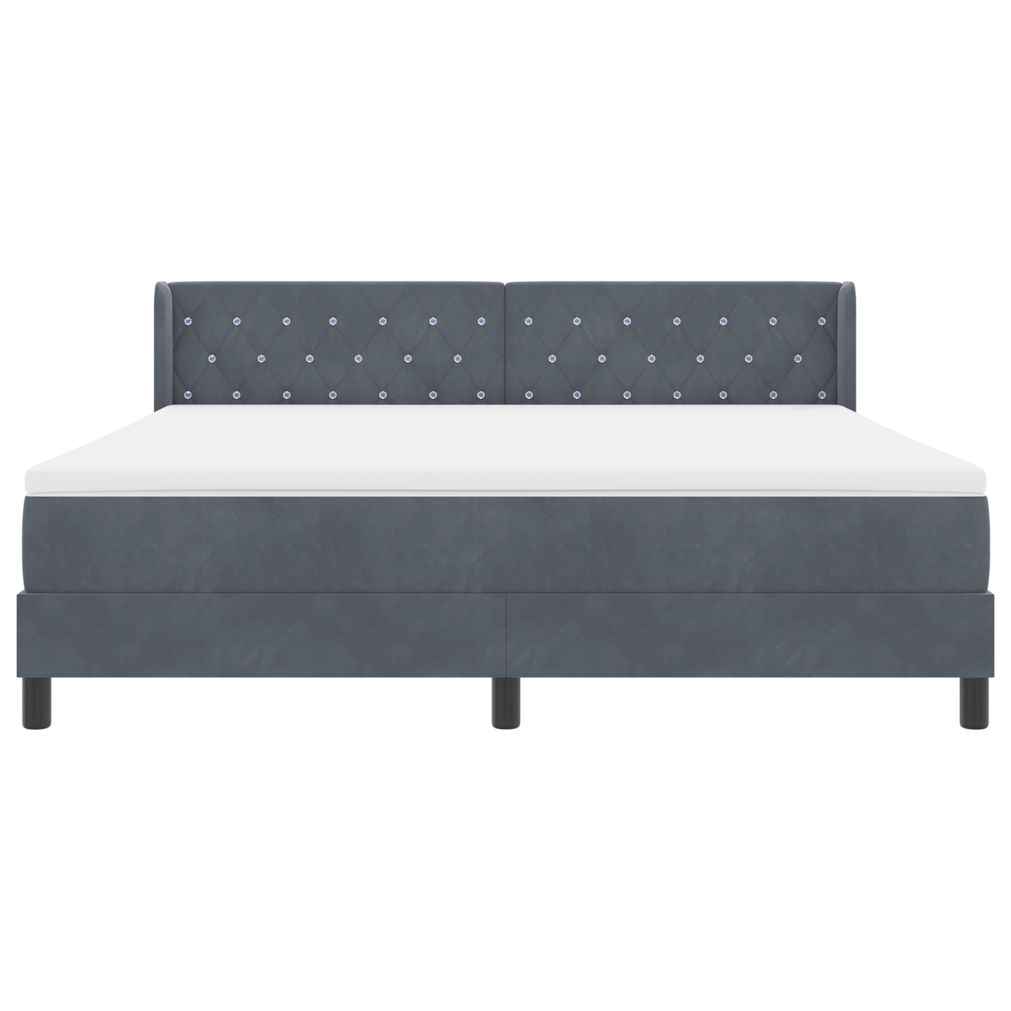 Boxspringbed met Matras Donkergrijs 180x200 cm Fluweel