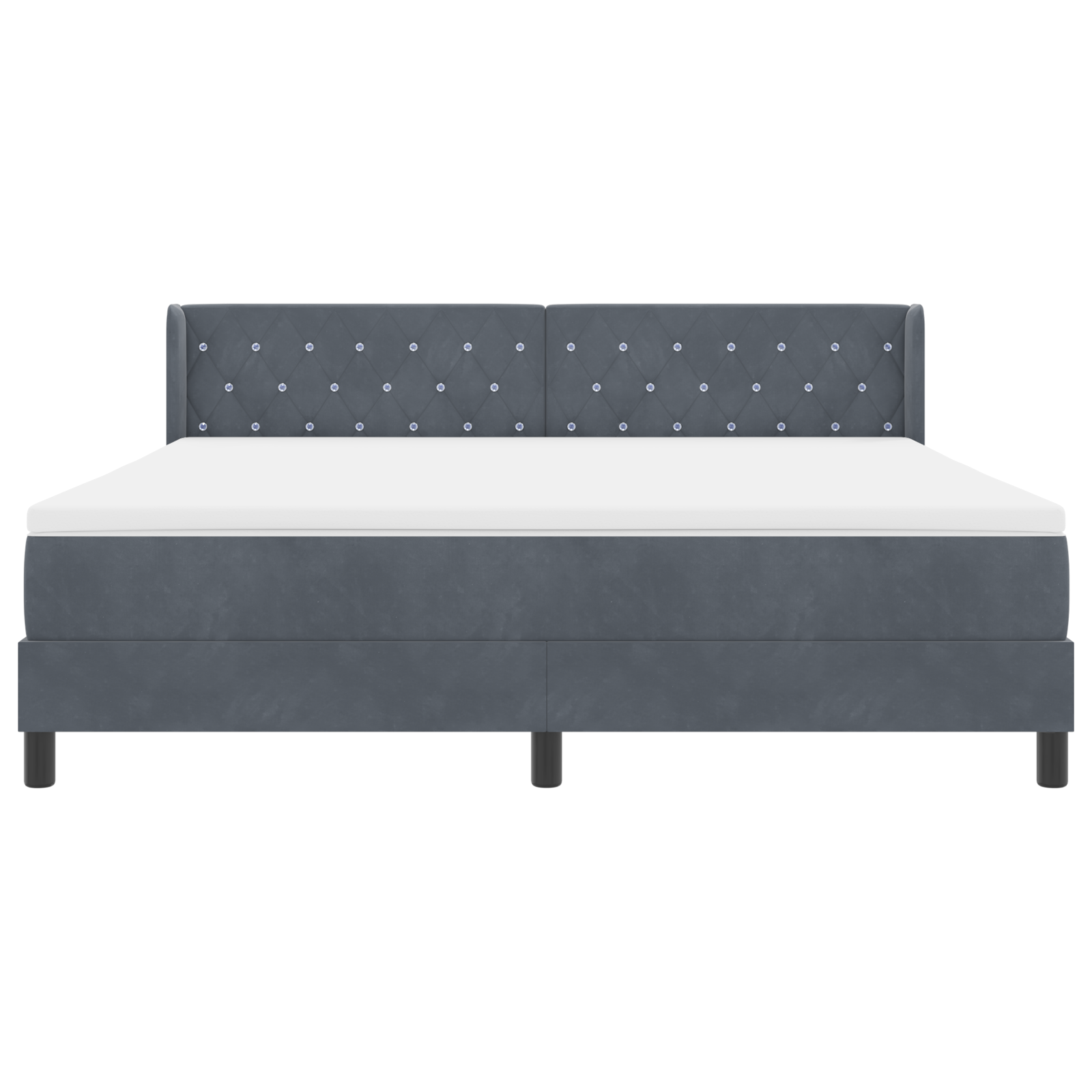 Boxspringbed met Matras Donkergrijs 180x200 cm Fluweel