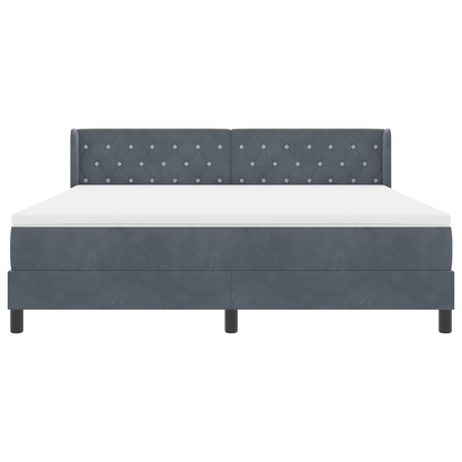 Boxspringbed met Matras Donkergrijs 180x200 cm Fluweel
