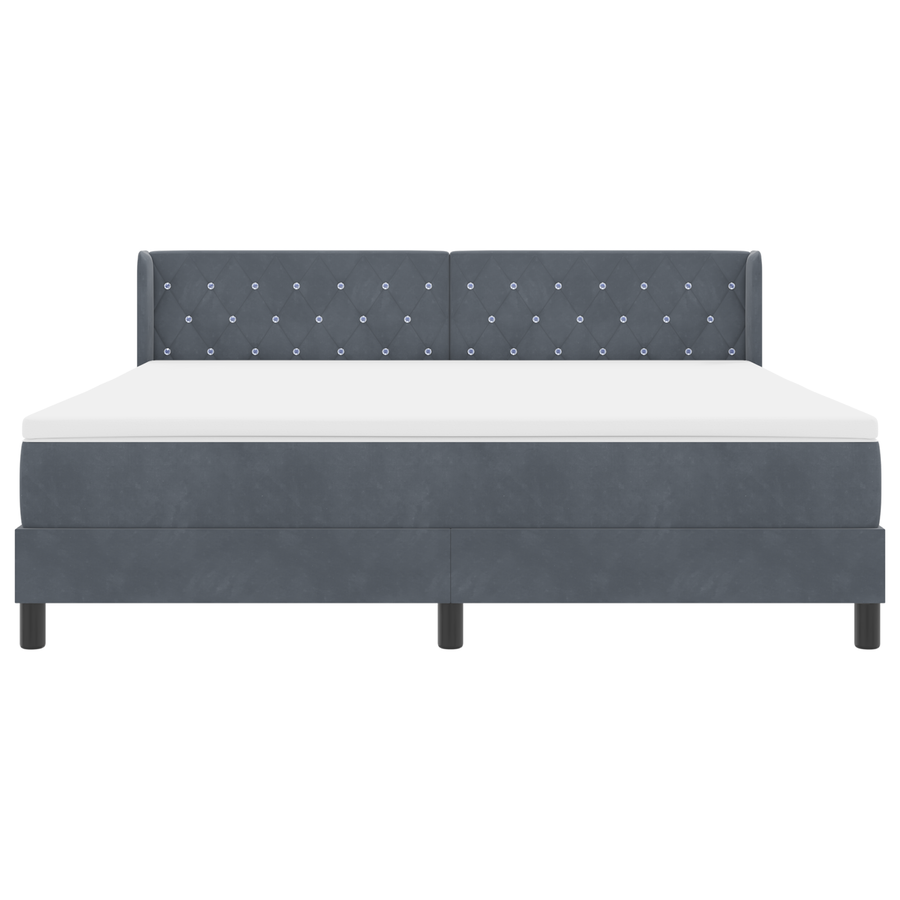 Boxspringbed met Matras Donkergrijs 180x200 cm Fluweel