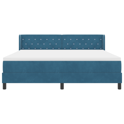 Boxspringbed met matras fluweel donkerblauw 180x200 cm