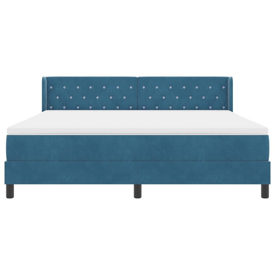 Boxspringbed met matras fluweel donkerblauw 180x200 cm