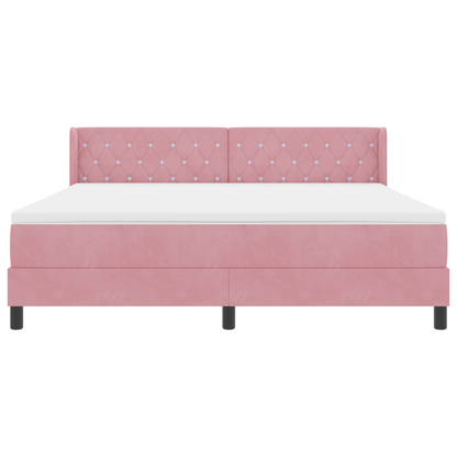 Boxspringbed met matras fluweel roze 180x200 cm