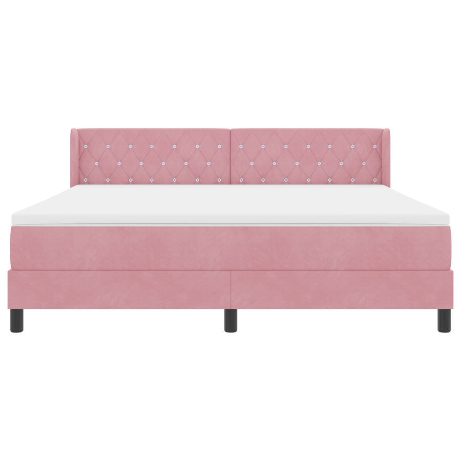 Boxspringbed met matras fluweel roze 180x200 cm