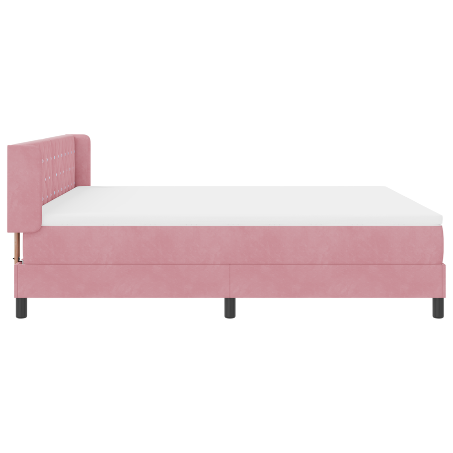 Boxspringbed met matras fluweel roze 180x200 cm