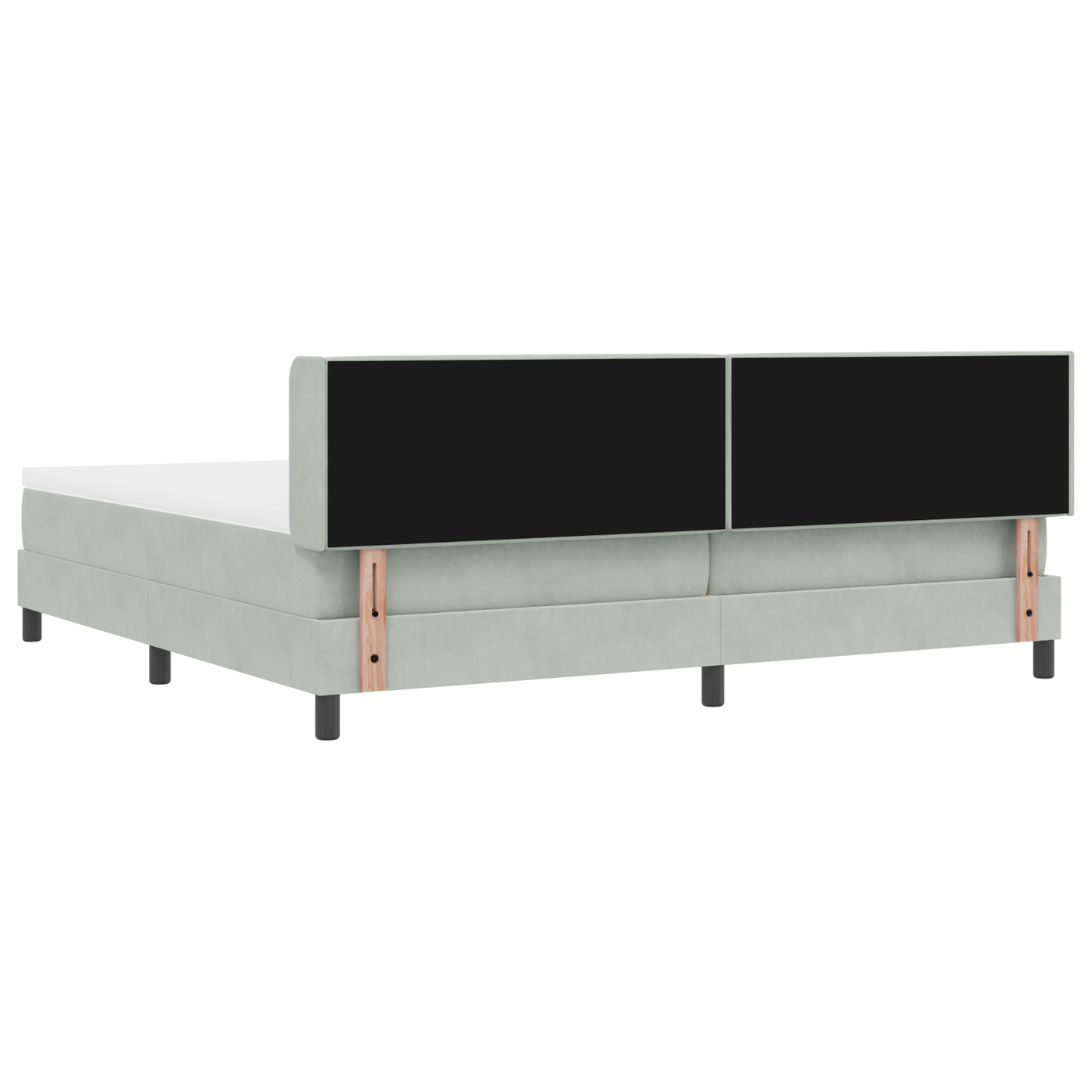 Boxspringbed met matras fluweel lichtgrijs 200x200 cm