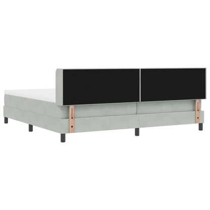 Boxspringbed met matras fluweel lichtgrijs 200x200 cm