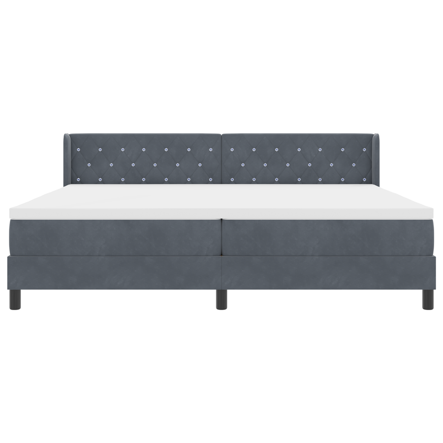 Boxspringbed met matras fluweel donkergrijs 200x200 cm
