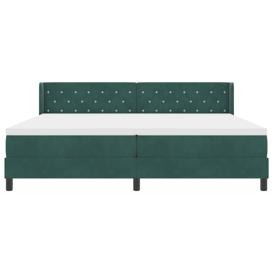 Boxspringbed met matras fluweel donkergroen 200x200 cm