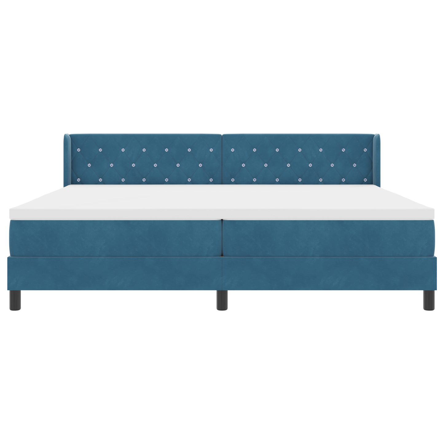 Boxspringbed met matras fluweel donkerblauw 200x200 cm