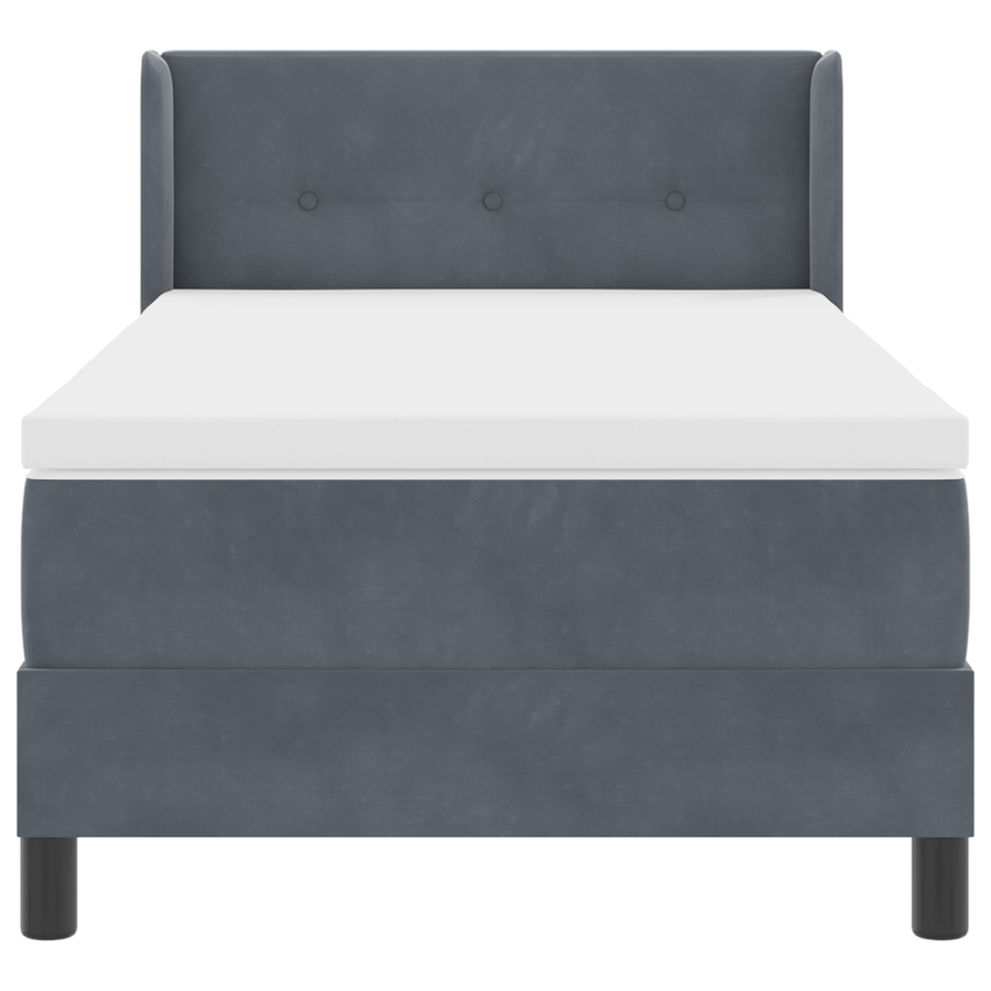 Boxspringbed met matras fluweel donkergrijs 80x200 cm