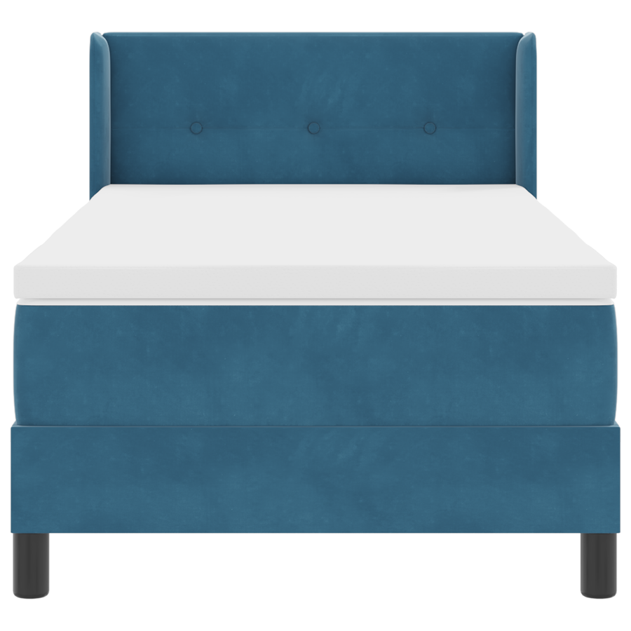 Boxspringbed met matras fluweel donkerblauw 90x200 cm