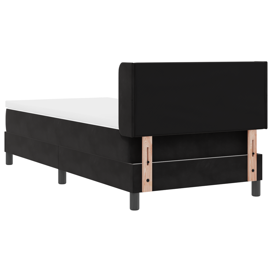 Boxspringbed met matras fluweel zwart 100x200 cm