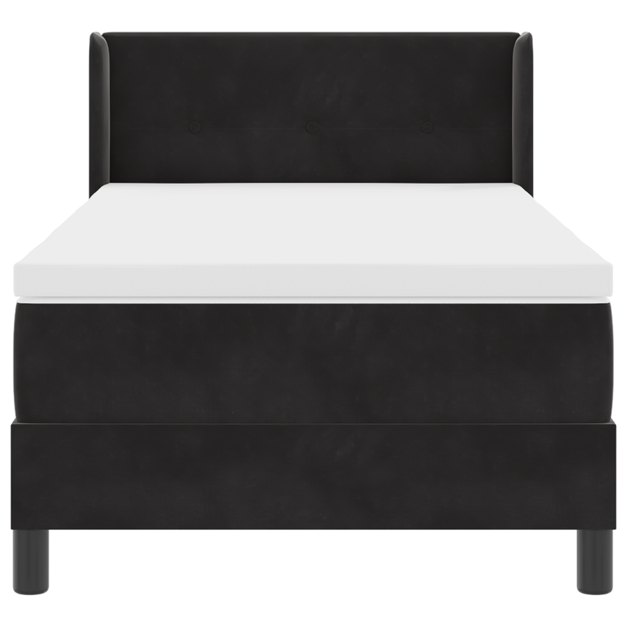 Boxspringbed met matras fluweel zwart 100x200 cm