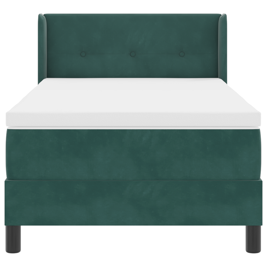 Boxspringbed met Matras Donkergroen 100x200 cm Fluweel