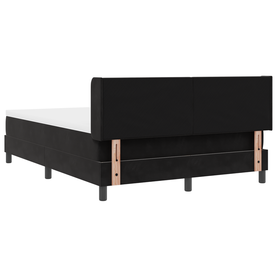 Boxspringbed met matras fluweel zwart 140x190 cm