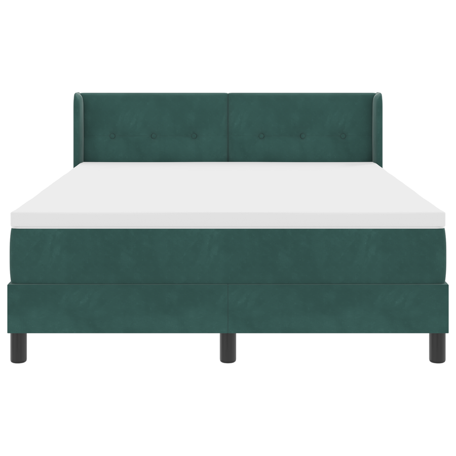 Boxspringbed met matras fluweel donkergroen 140x190 cm