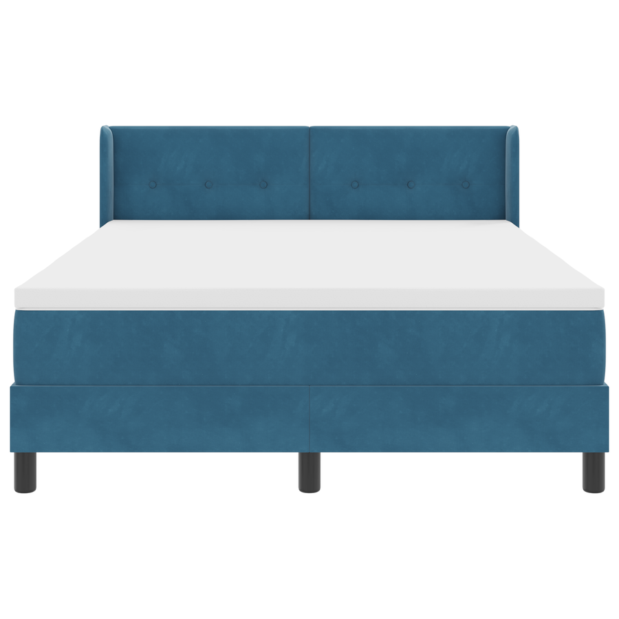 Boxspringbed met matras fluweel donkerblauw 140x190 cm