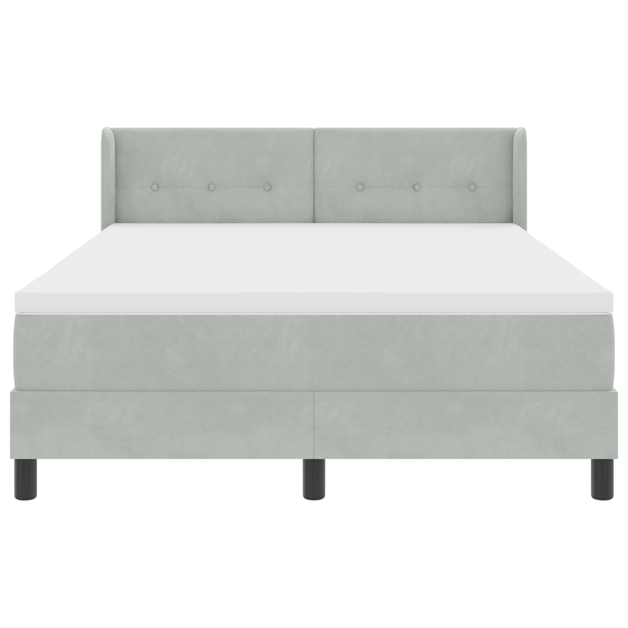 Boxspringbed met matras fluweel lichtgrijs 160x200 cm