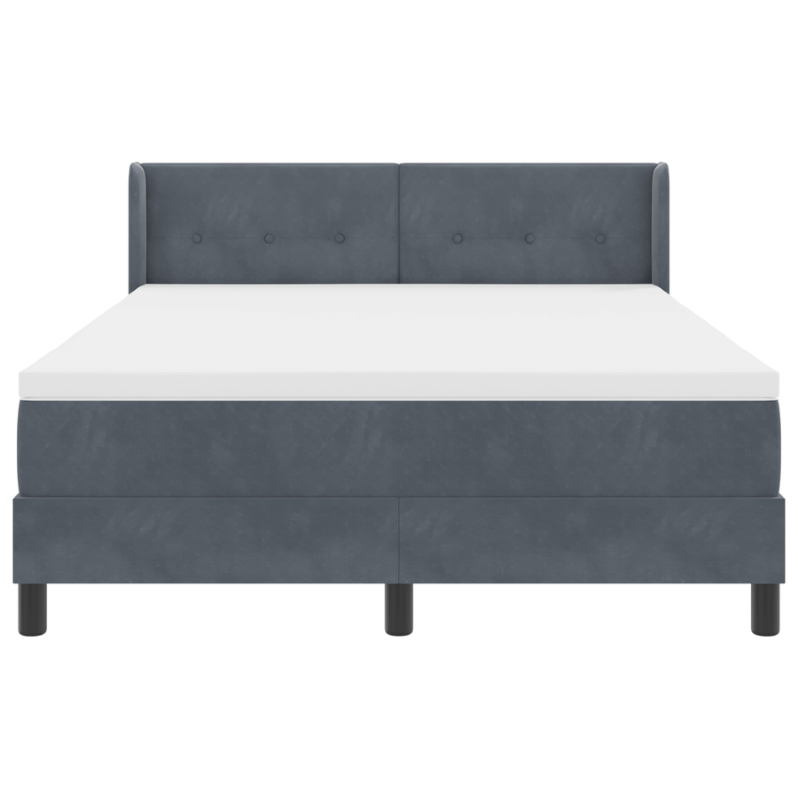 Boxspringbed met matras fluweel donkergrijs 160x200 cm