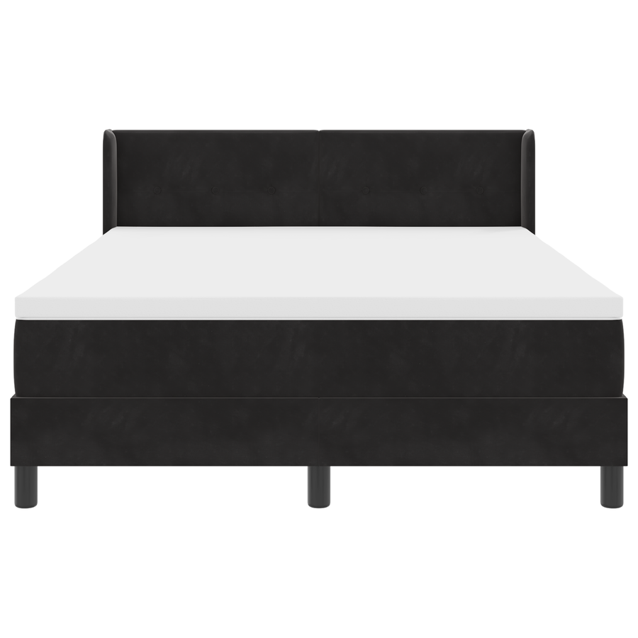 Boxspringbed met matras fluweel zwart 160x200 cm