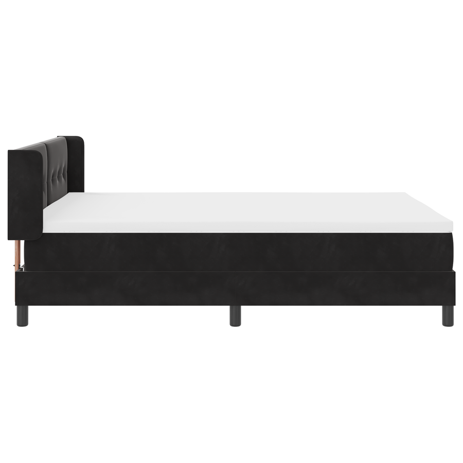 Boxspringbed met matras fluweel zwart 160x200 cm