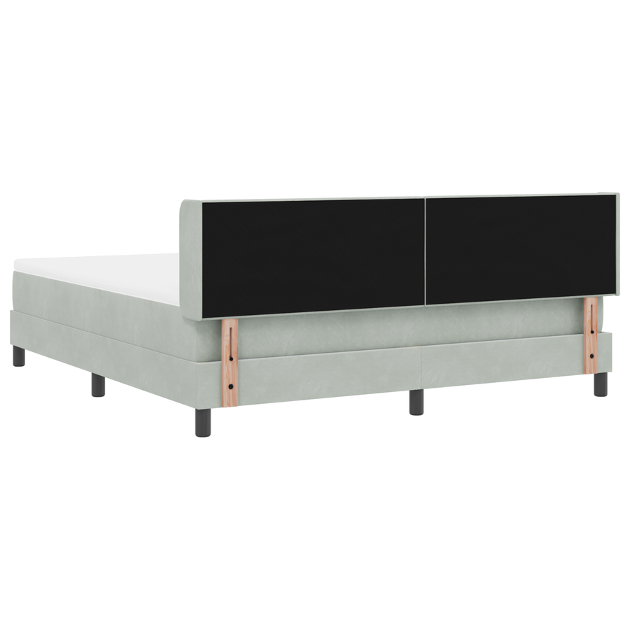 Boxspringbed met matras fluweel lichtgrijs 180x200 cm