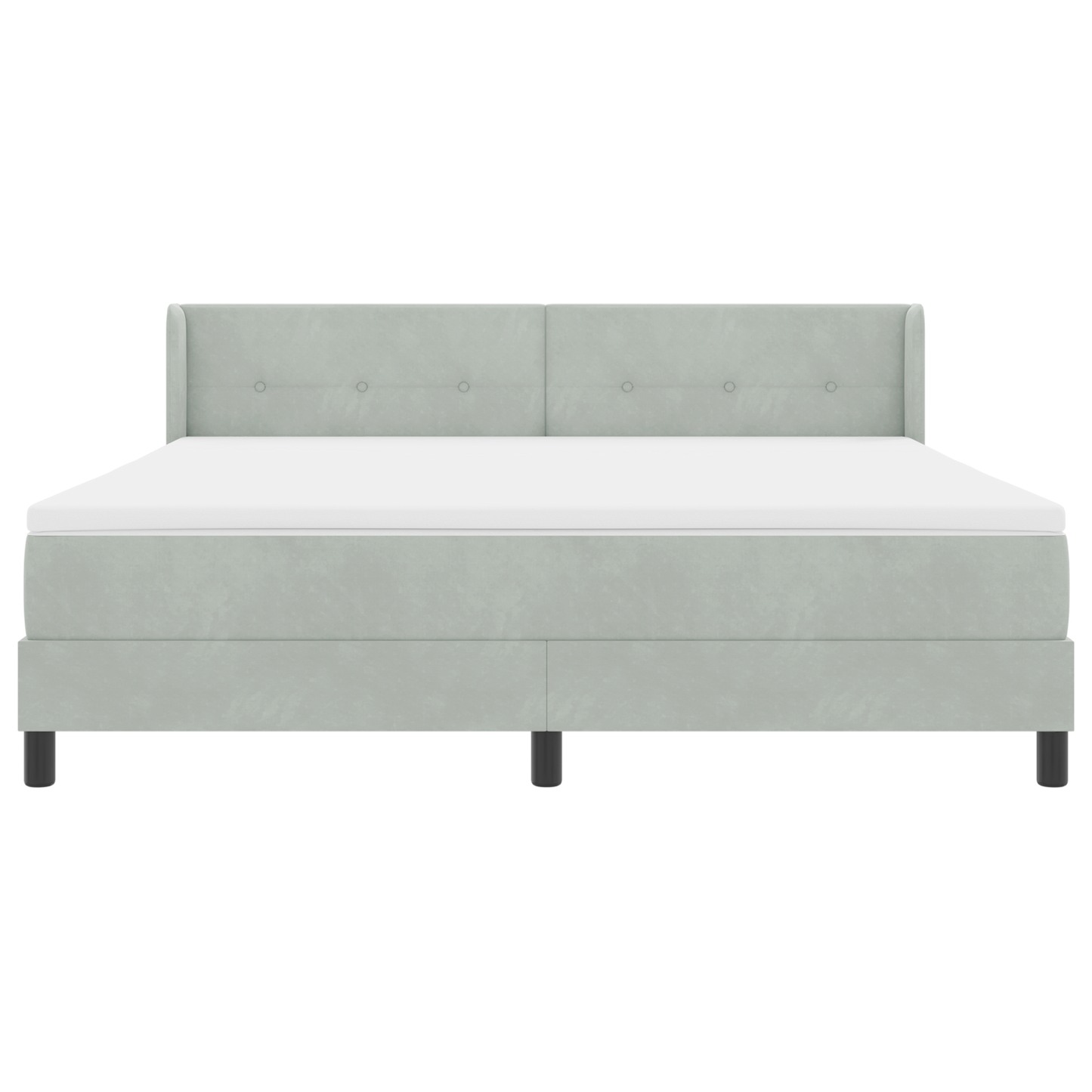 Boxspringbed met matras fluweel lichtgrijs 180x200 cm