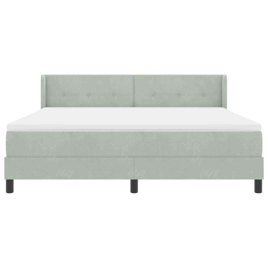 Boxspringbed met matras fluweel lichtgrijs 180x200 cm