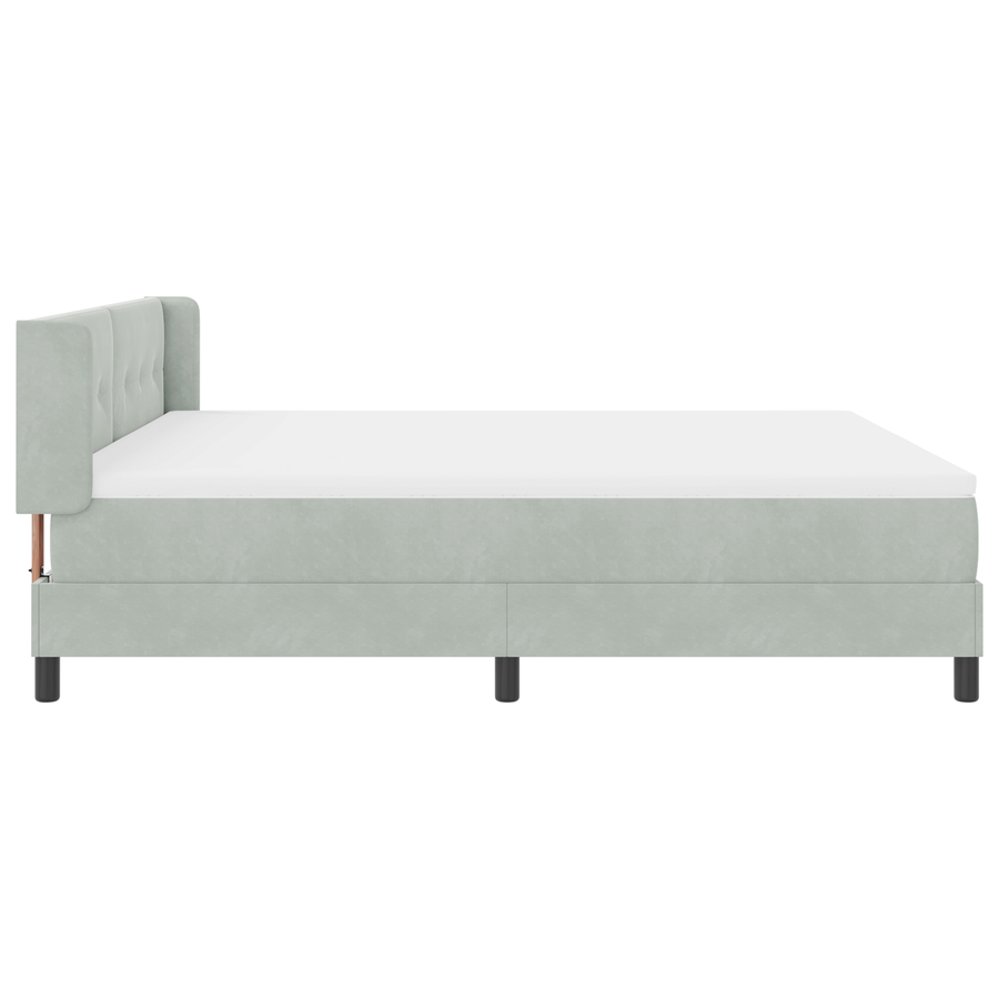 Boxspringbed met matras fluweel lichtgrijs 180x200 cm