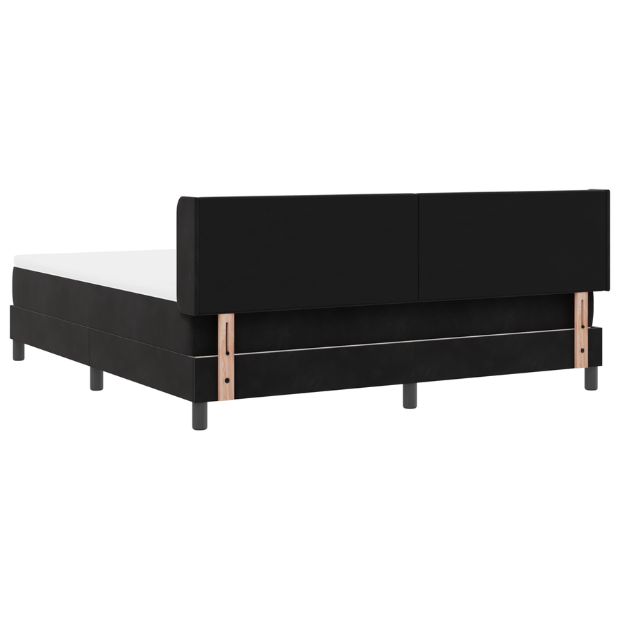 Boxspringbed met matras fluweel zwart 180x200 cm