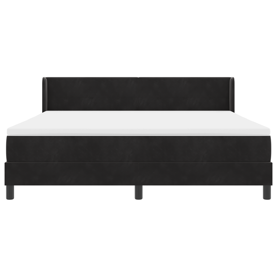 Boxspringbed met matras fluweel zwart 180x200 cm