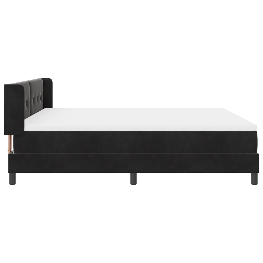 Boxspringbed met matras fluweel zwart 180x200 cm