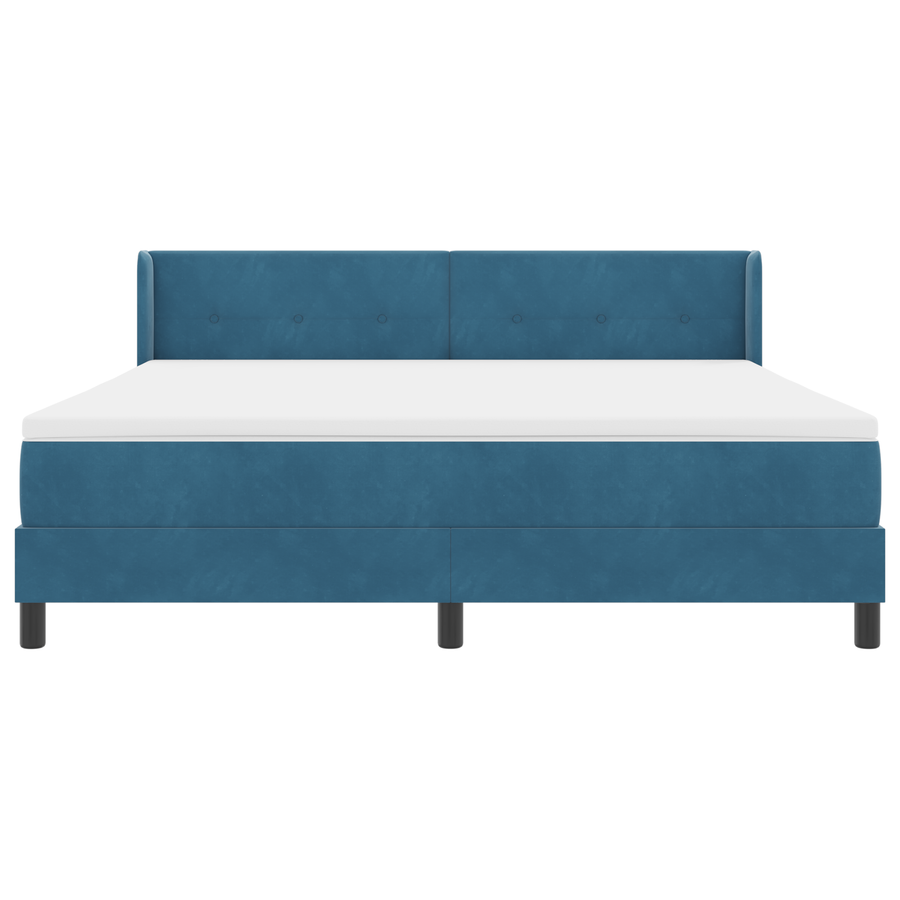 Boxspringbed met matras fluweel donkerblauw 180x200 cm