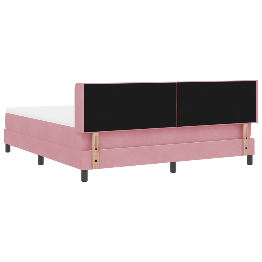 Boxspringbed met matras fluweel roze 180x200 cm
