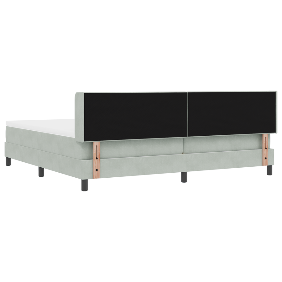 Boxspringbed met matras fluweel lichtgrijs 200x200 cm