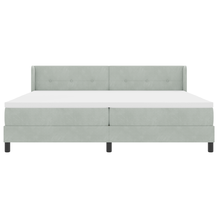 Boxspringbed met matras fluweel lichtgrijs 200x200 cm