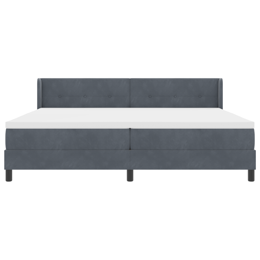 Boxspringbed met matras fluweel donkergrijs 200x200 cm
