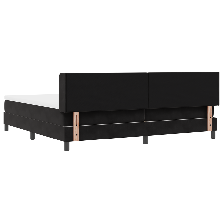 Boxspringbed met matras fluweel zwart 200x200 cm